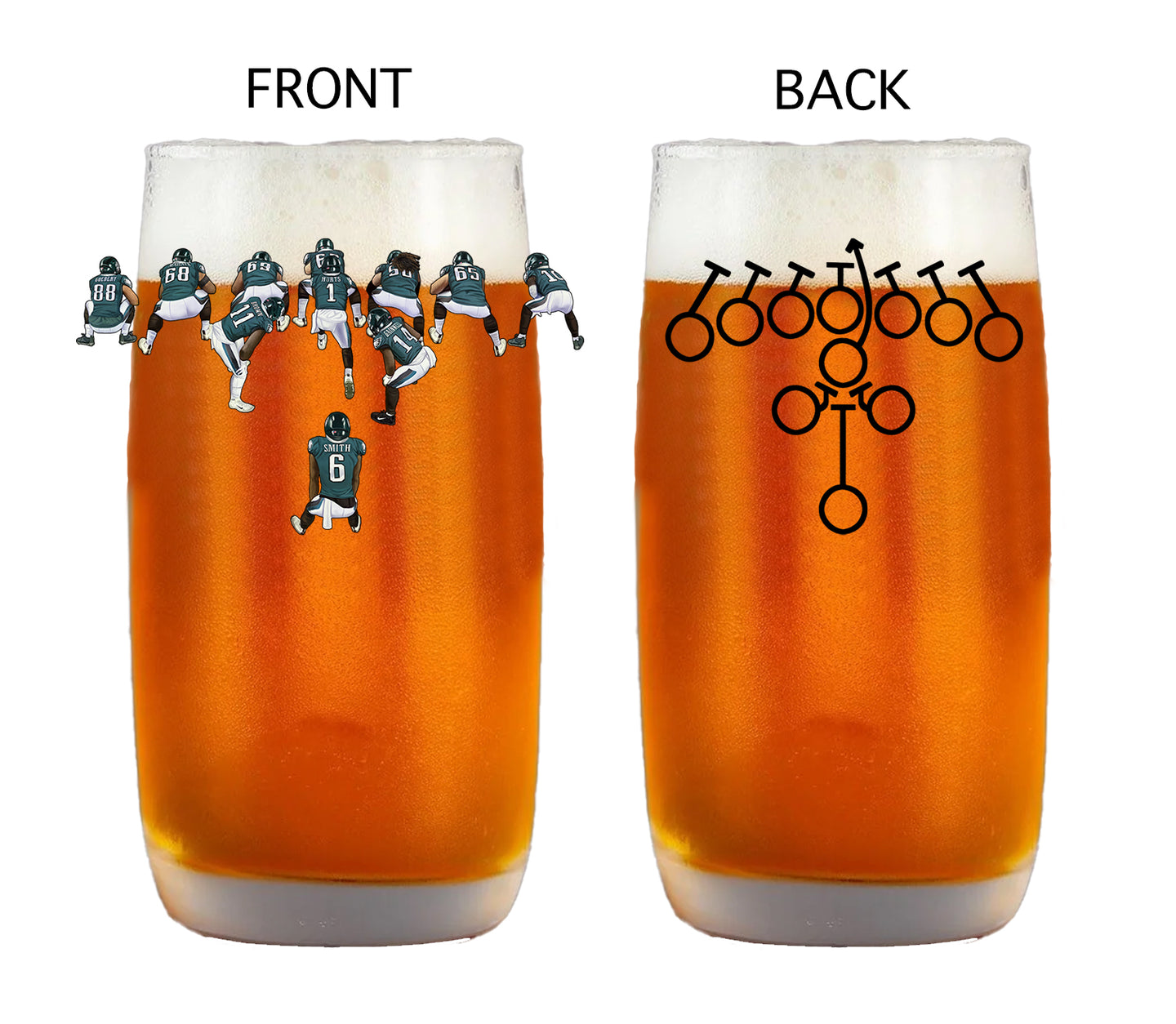 Brotherly Shove - PREORDER - Football Beer Glass (ships late November)