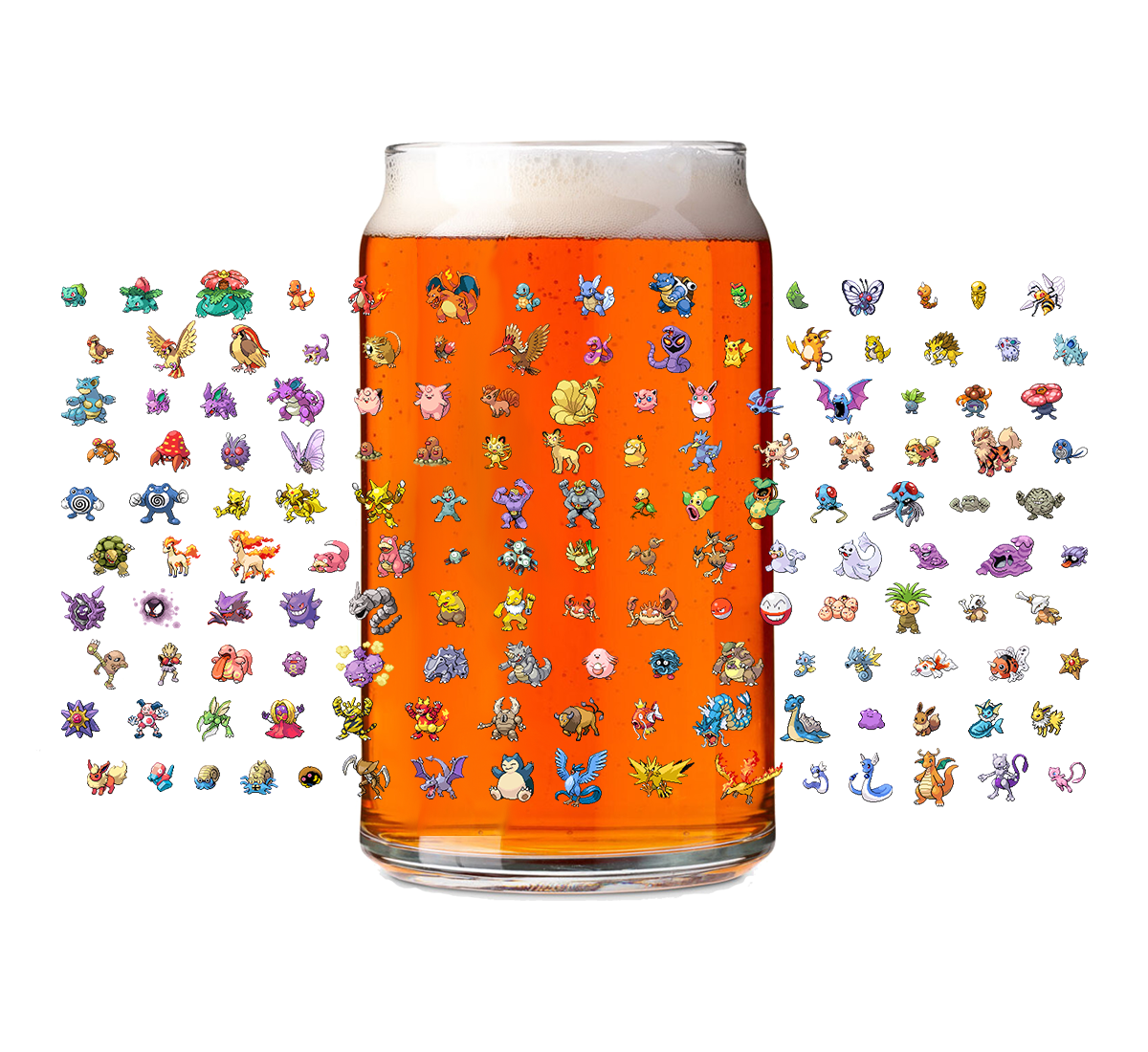 Catch 'Em All - Pokemon Beer Glass