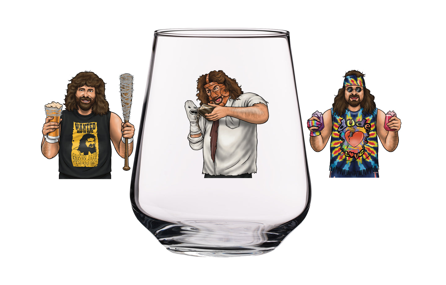 Mick Foley  -  Wrestling Beer Glass