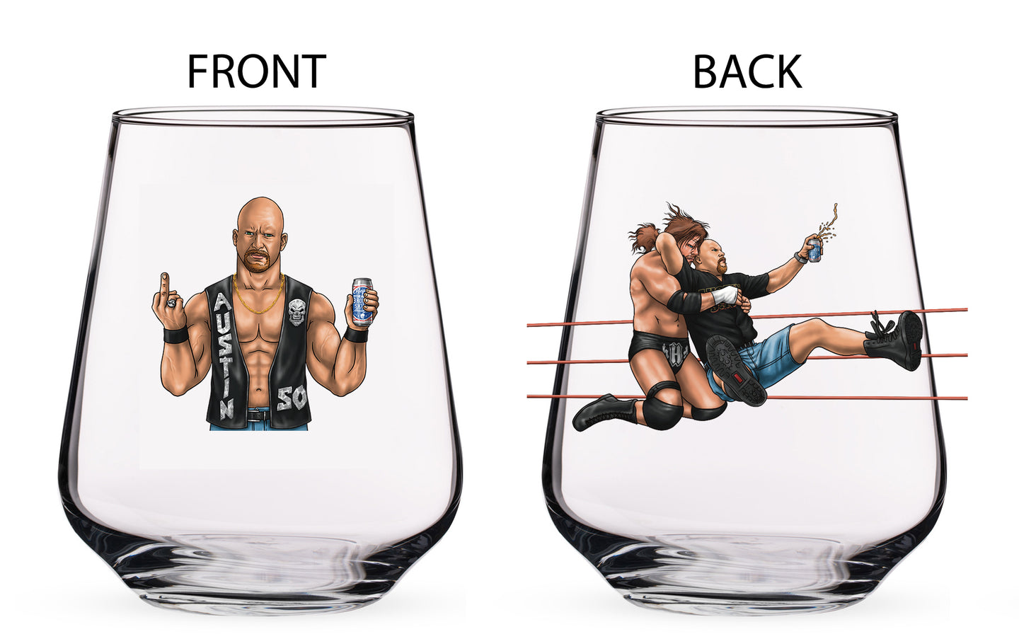 Stone Cold -  Wrestling Beer Glass