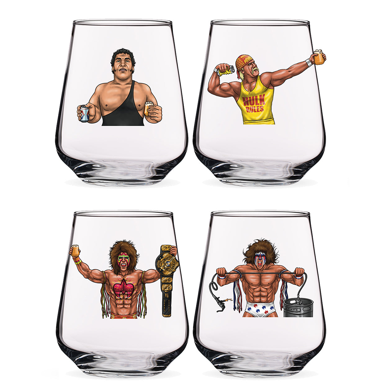 Hogan/Andre + Warrior - PREORDER - BUNDLE Wrestling Beer Glasses