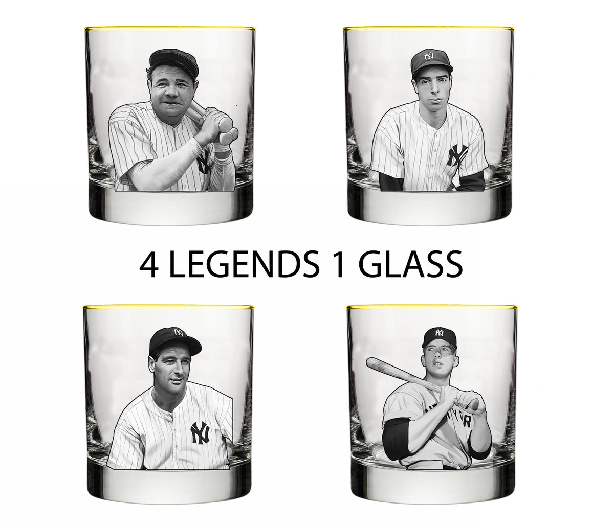 Yankee Legends Yankees Beer / Whiskey Glass Pop Pop Glass